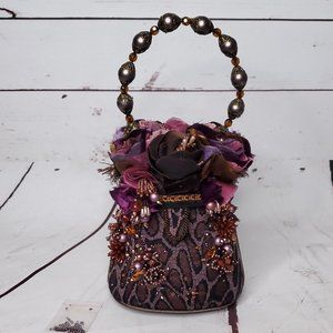 Retired Mary Frances Purse Purple Leopard Print